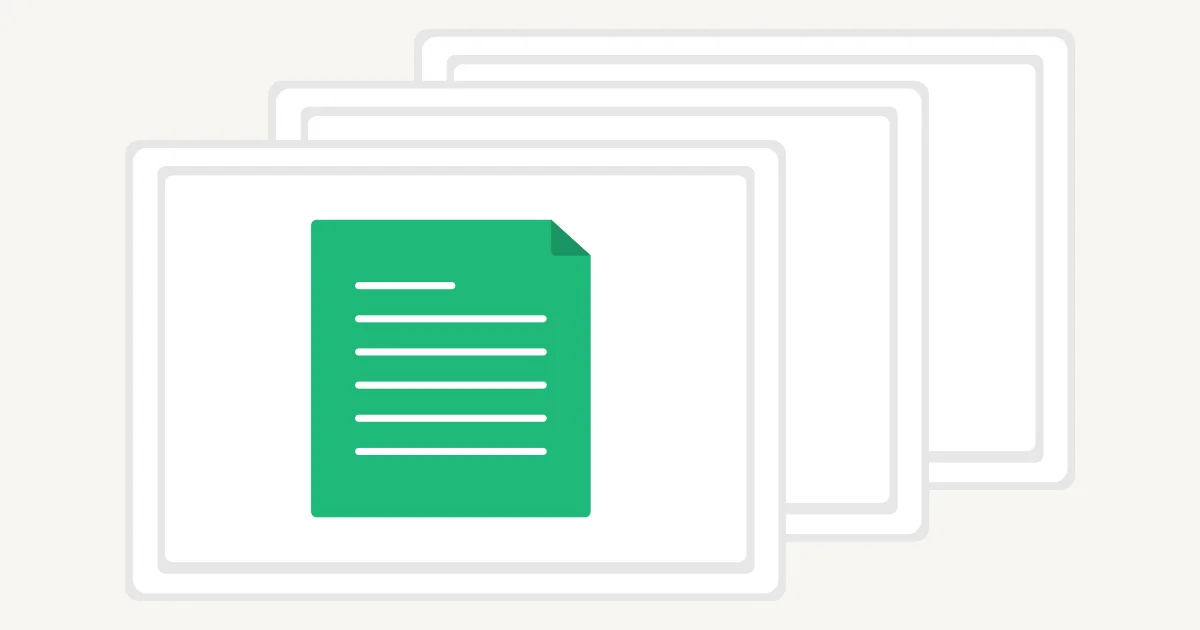 Illustration of documents being converted into digital text files with OCR